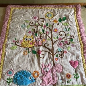 Owl friend baby crib comforter.